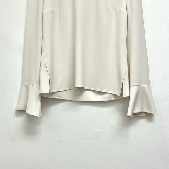 Akris Punto Luxury Minimalist Bell Sleeve Scoop Neck Tailored Career Top US8 - Picture 7 of 13